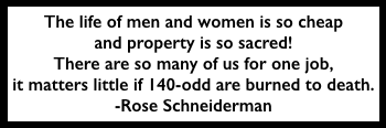 Rose Schneiderman Quote, Life So Cheap