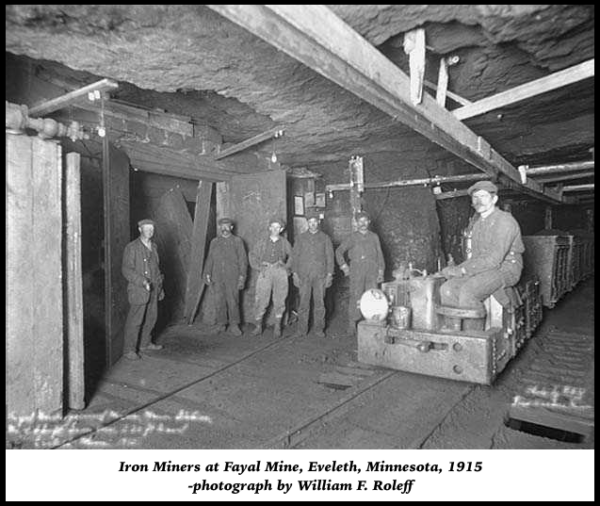 Iron Miners at Fayal Mine, Eveleth, Minnesota, 1915