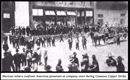 Cananea Copper Strike of 1906, Strikers confront Am possemen