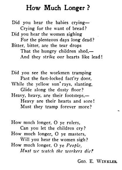 George E Winkler, Poem-How Much Longer, ISR, Aug 1906