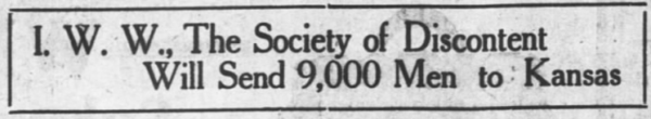 IWW AWO Discontent to Kansas, Salina Eve Jr, June 19, 1916