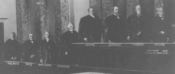 1906 (before Dec) US Supreme Court-Holmes Day McKenna Peckham White Brewer Harlan, Chief Justice Fuller