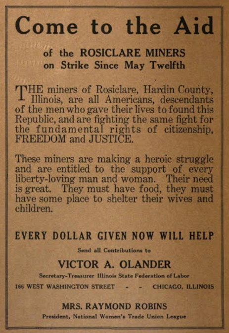 Rosiclare Miners Strike, Life and Labor, Oct 1916