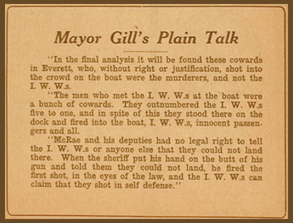 Everett Massacre, Mayor Gill Speaks, SUR, Nov 11, 1916