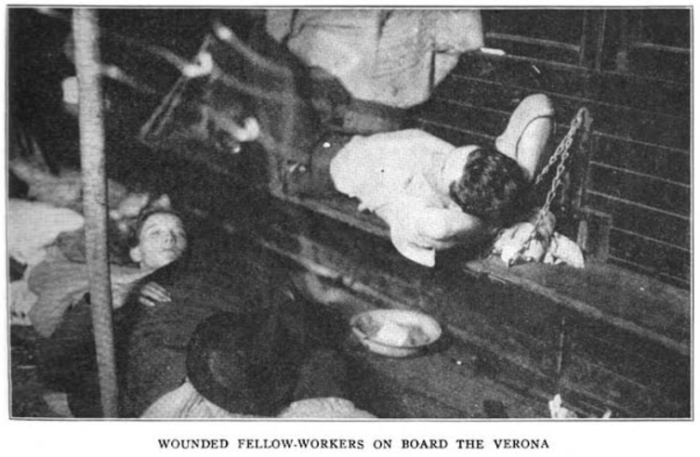 Everett Massacre, Wounded on Verona, ISR Dec 1916