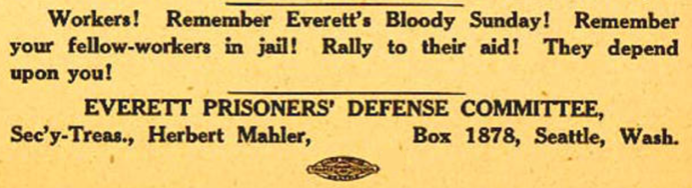Everett Massacre, Def Com Pamph 2, Events Leading to, Nov/Dec 1916