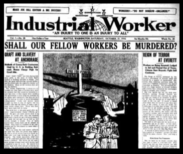Industrial Worker, IWW Seattle, Everett Massacre P1, Oct 21, 1916