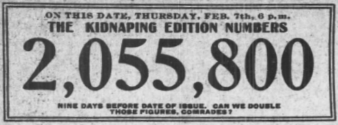 HMP, AtR Kidnaping Edition 2 million, Feb 16, 1907