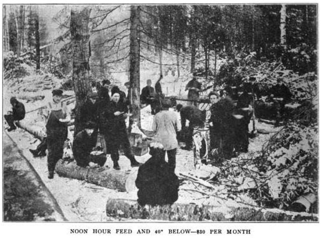 Lumber Workers, Camp Noon Hour, ISR, Feb 1917