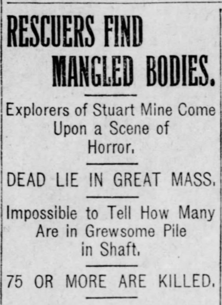 Stuart (WV) Mine Disaster, Ptt Pst (PA), Jan 31, 1907