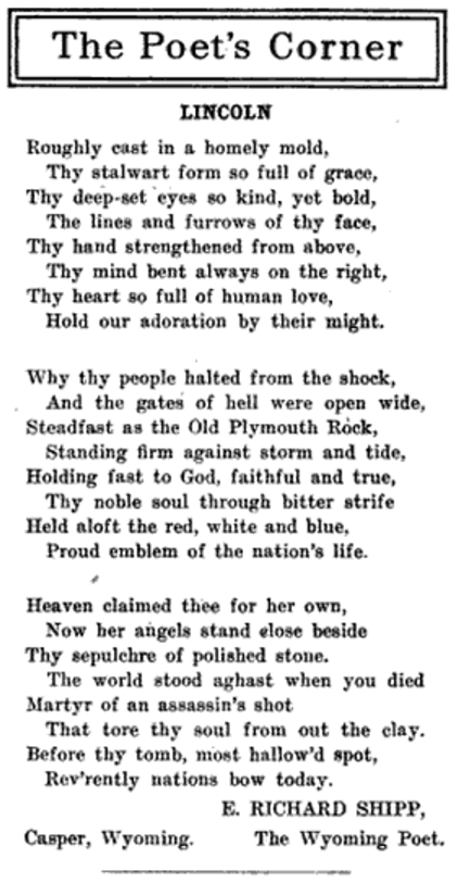 UMWJ, page 3, Lincoln, Poem, Feb 8, 1917