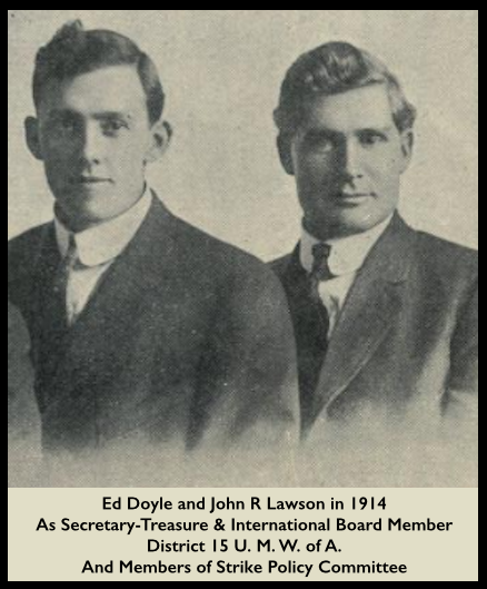 CO Strike 1913-14, UMWA Policy Com, Lawson Doyle, Ludlow Massacre Fink 1914