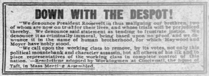EVD HMP Roosevelt Down with Despot, AtR, Apr 20, 1907