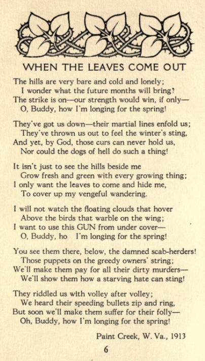 Ralph Chaplin, When Leaves Come Out, Poem, 1917