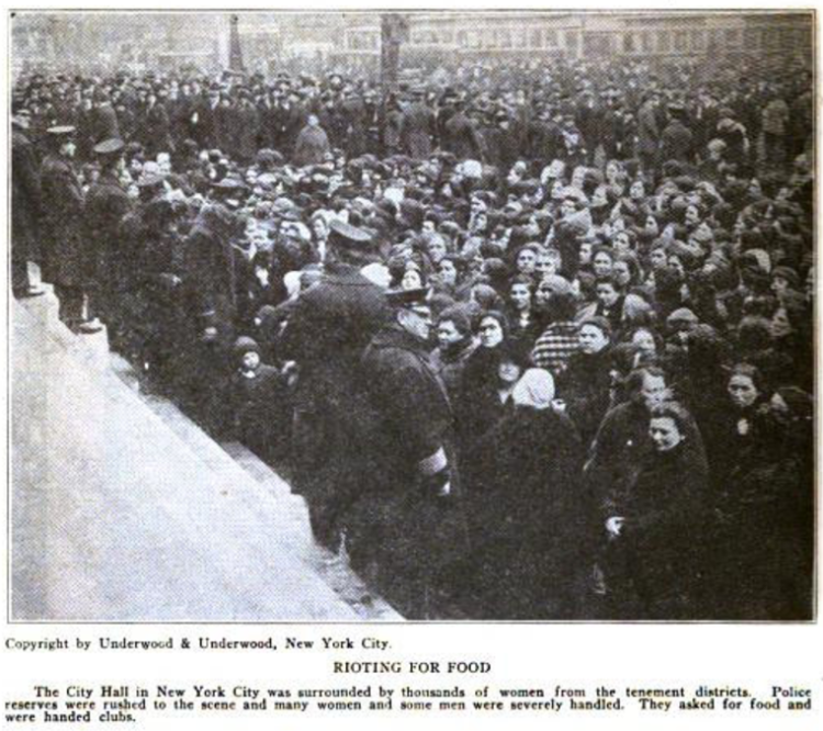 Rioting for Food, NYC, ISR Apr 1917
