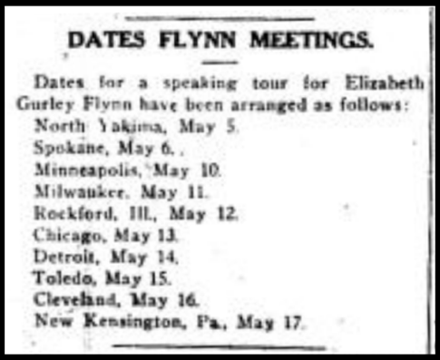 Everett Massacre, EGF Tour Dates, IW, May 8, 1917, p3