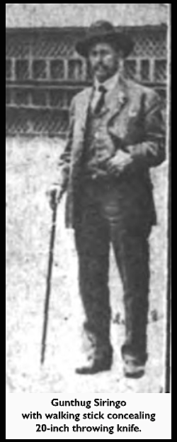 HMP, Gunthug Siringo w Walking Stick, Wilshires July 1907