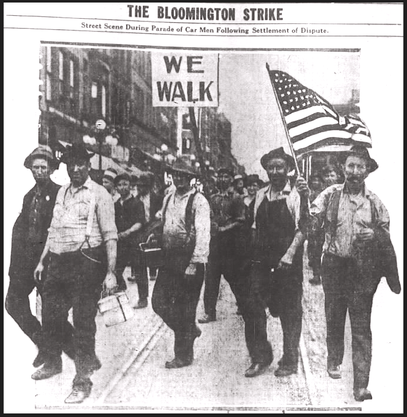 Bloomington IL Street Car Strike Settled, Chg Tb, July 7 1917