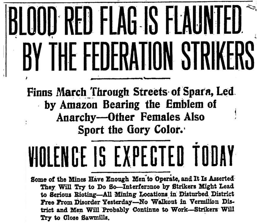 Mesabi, Blood Red Flag Amazon Finn, DNT July 22, 1907