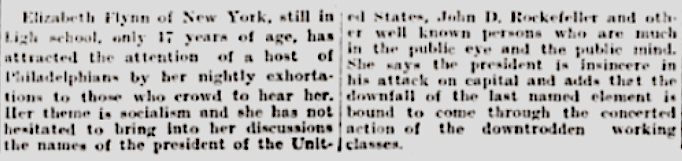 EGF, Fiery Girl Socialist, Grt Fls Tb p1, Sept 21, 1907. detail