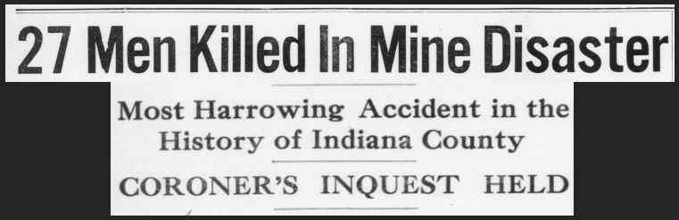 Ernest PA Mine Disaster, The Patriot of Indiana PA, Feb 19, 1916