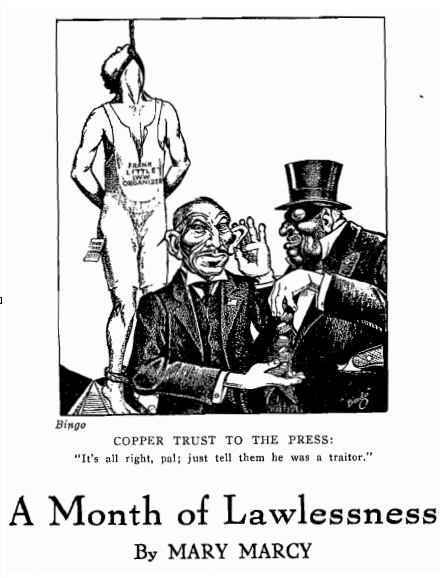 Frank Little, Chaplin, M Marcy, Lawlessness, ISR Sept 1917