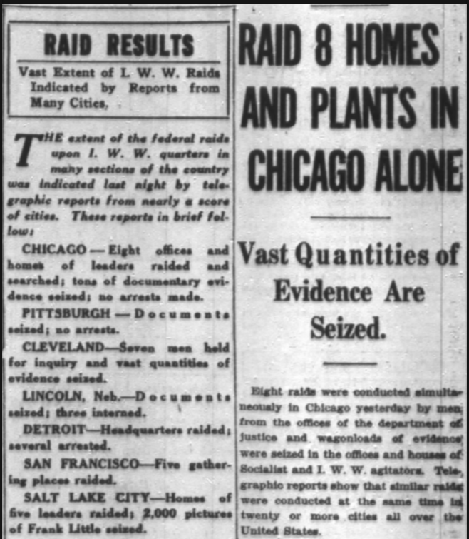 WWIR, IWW Raids, Chg Tb, Sept 6, 1917, 2
