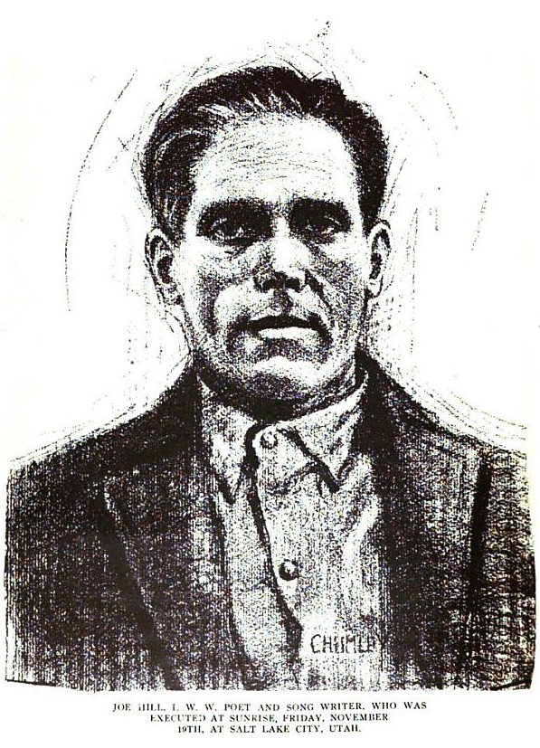 Joe Hill, charcoal, by L. Stanford Chumley, ISR, Dec 1915