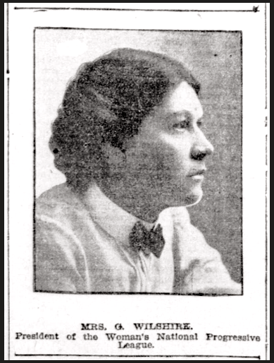 Mrs G Wilshire, Womans Nat Prog Lg, NY Tb, Oct 16, 1907