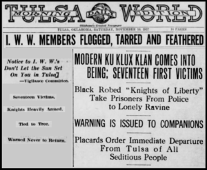 WWIR, IWW Flog Tar Feather, Morn Tulsa Dly Wld, Nov 10, 1917