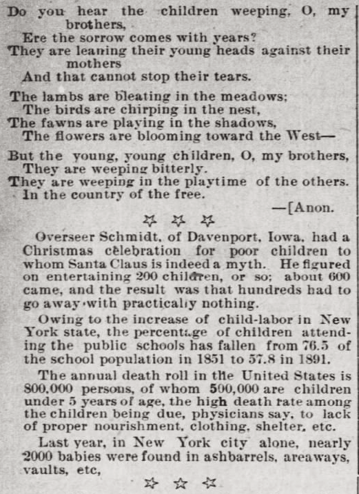 Hear the Children Weeping, AtR, Jan 15, 1898