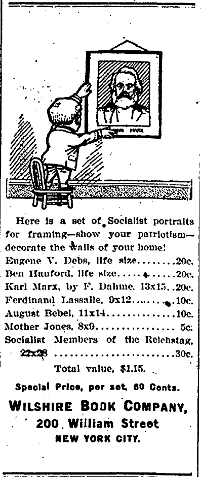 MJ, EVD, Socialist portraits, Wilshires, NY Worker p12, Jan 11, 1908