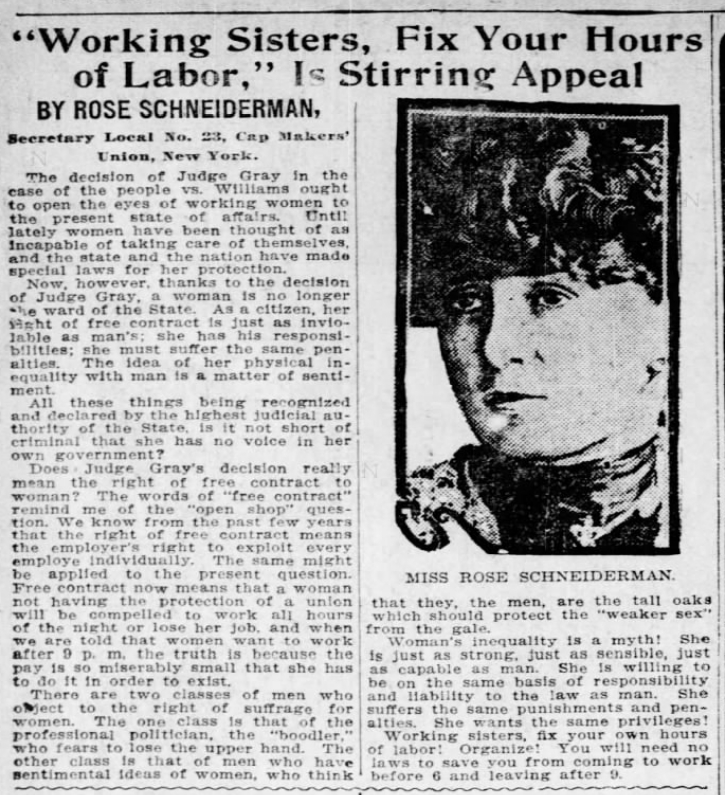 Quote Working Sisters Organize, Ptt Prs p16, June 30, 1907