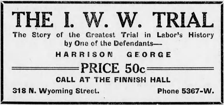 H George re IWW Chg Trial of 1918, Btt Dly Bltn, Mar 5, 1919