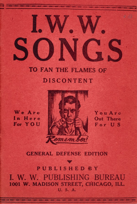 IWW Songs, 14th, Gen Def Ed, Cover, LRSB, April 1918