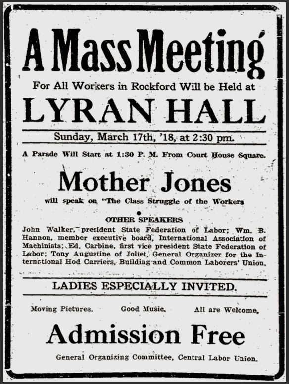 Mother Jones, AD Mass Mtg, Mar 17, Rkfd Rpb p12, Mar 16, 1918