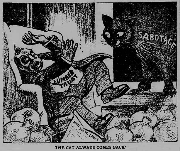 WWIR, IWW, Sabotage Lumber Trust, NYTb p28, Apr 14, 1918