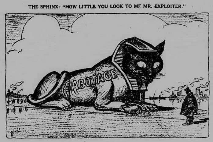 WWIR, IWW, Sabotage Sphinx, NYTb p28, Apr 14, 1918
