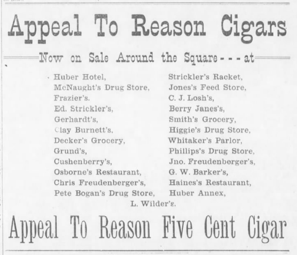 AtR Cigars, Osborne Restaurant, Girard Prs p2, Mar 19, 1908