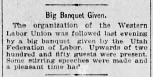 Banquet fdg WLU at SLC May 12, DEN May 13, 1898