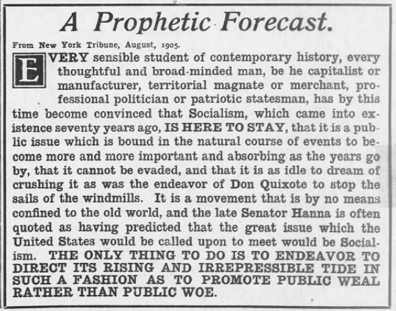 SPA, Prophetic Forecast, Socialism Here to Stay, AtR p4, May 23, 1908