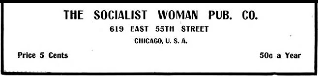 Socialist Woman Pub Co, 1908