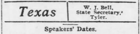 Texas SP Speaker Dates, AtR p3, Apr 4, 1908