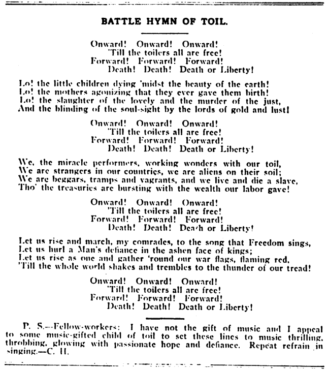 Battle Hymn of Toil, Covington Hall, IUB p1, June 27, 1908