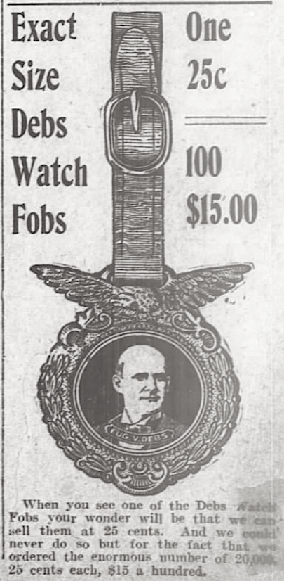 EVD, Debs Watch Fobs, AtR p4, June 27, 1908