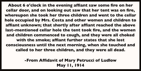 Ludlow Mary Petrucci, Children all dead, Affidavit, May 11, 1914