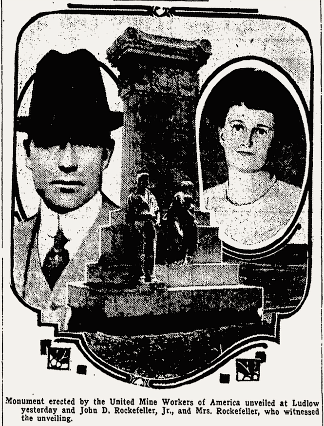 Ludlow Monument Unveiling, Rockefellers, RMN p7, May 31, 1918
