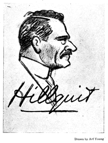 Masses 1st Trial, Hillquit by Art Young, Liberator p16, June 1918