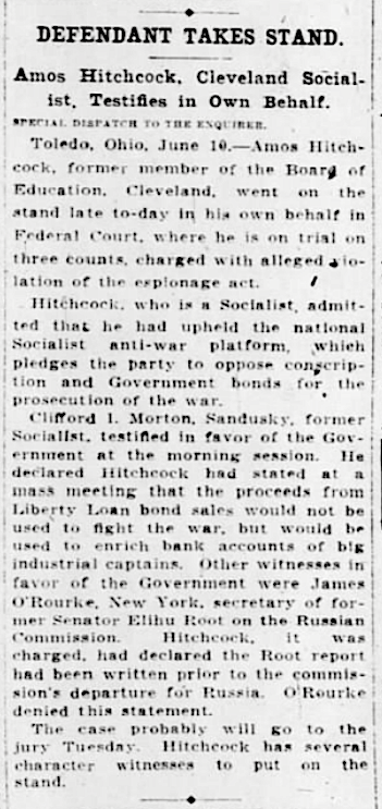 A. L. Hitchcock in Court in Toledo, Cnc Enq p7, June 11, 1918