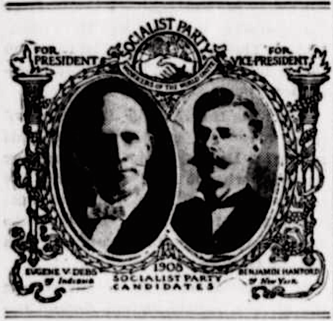 Deb and Hanford, SPA Ticket, MT News p2, July 16, 1908